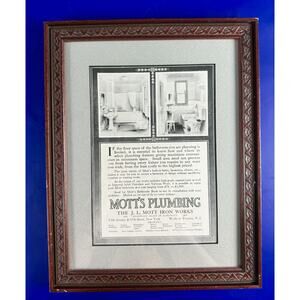 Mott's Plumbing Framed Art Print Bathroom Decor Retro Antique 1914 Advertisement